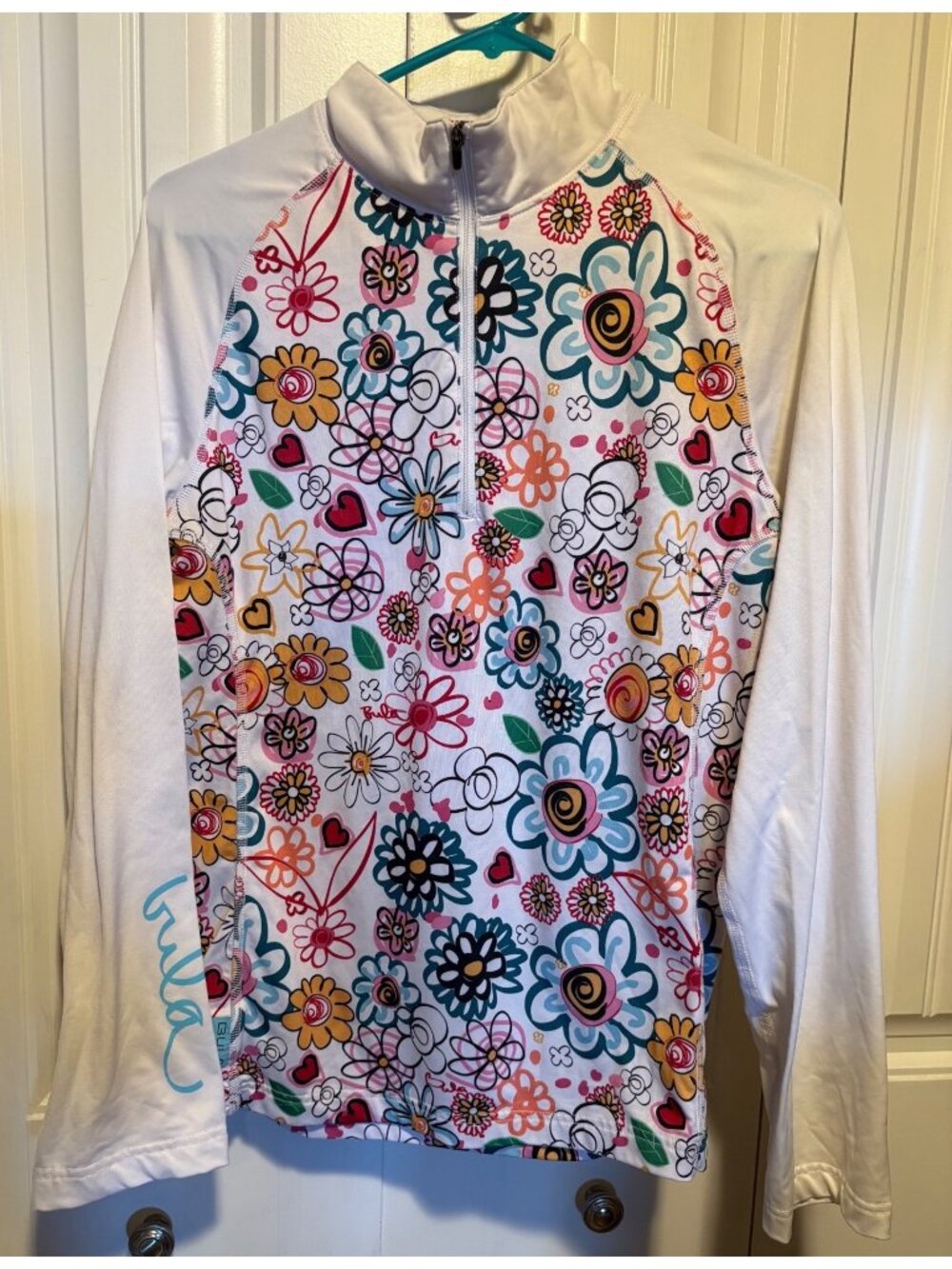 Bula by Billabong Women’s 1/4 Zip Pullover Top Swim Surf Ski Rash Guard Floral
